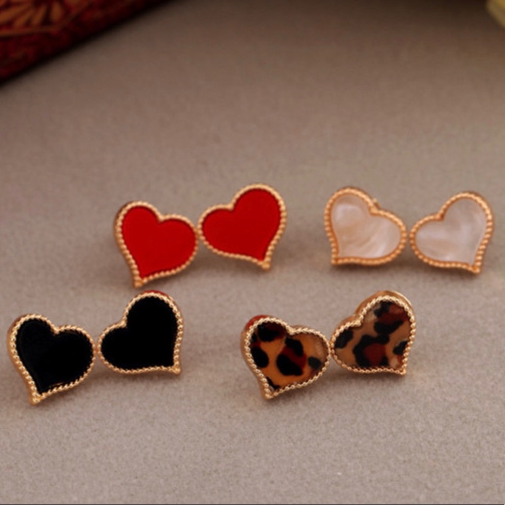 14k gold plated heart shaped earrings